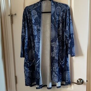 Blue and White Patterned light weight cardigan